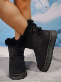 Hazel Blues® |  Faux Fur Suede Round Toe Boots