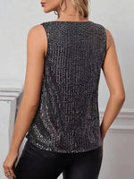 Hazel Blues® |  Sequin Cowl Neck Tank