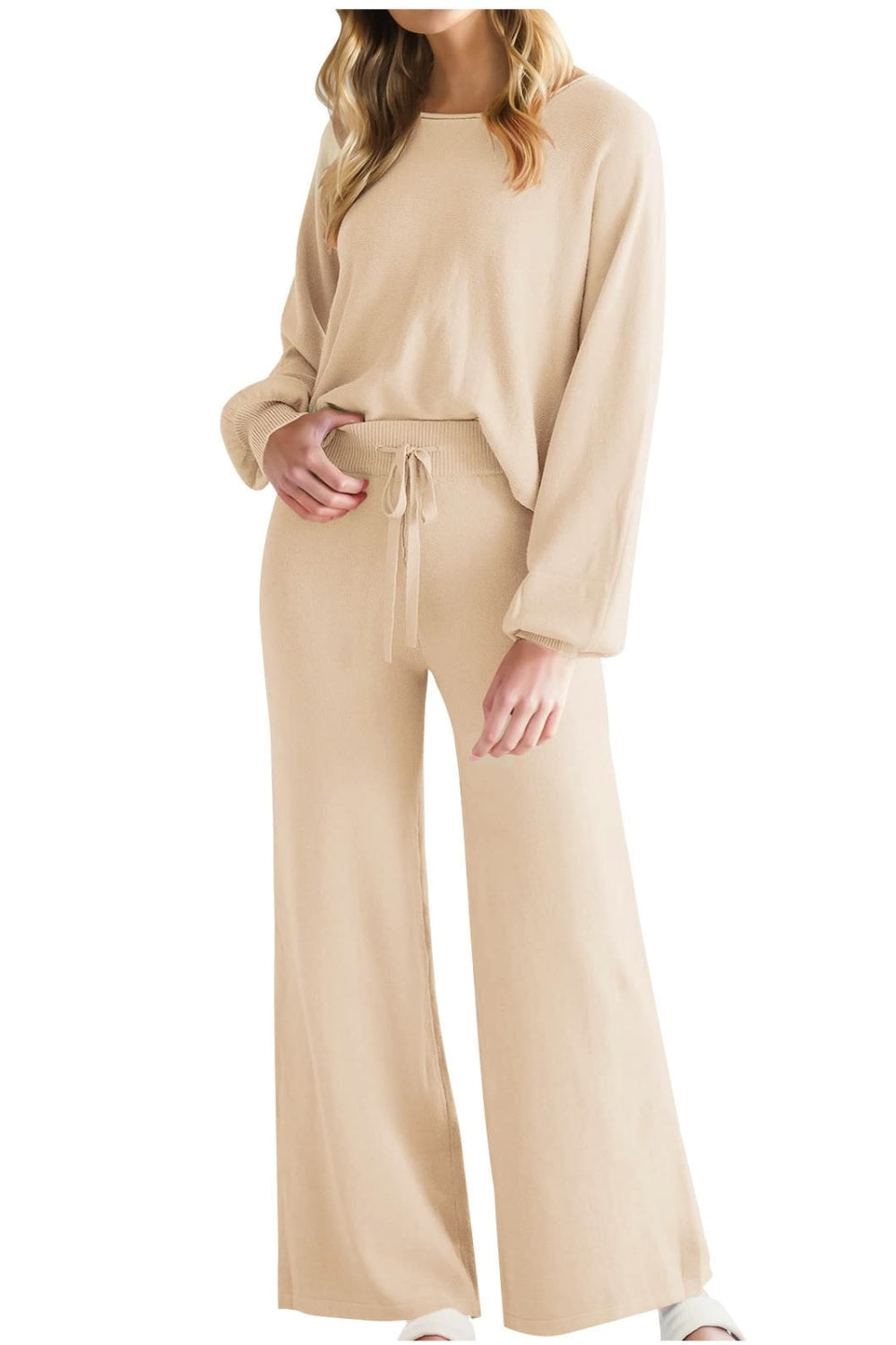 Hazel Blues® |  Round Neck Long Sleeve Top and Pants Set