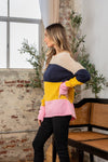 Hazel Blues® |  Sew In Love Color Block Exposed Seam Sweater