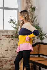 Hazel Blues® |  Sew In Love Color Block Exposed Seam Sweater