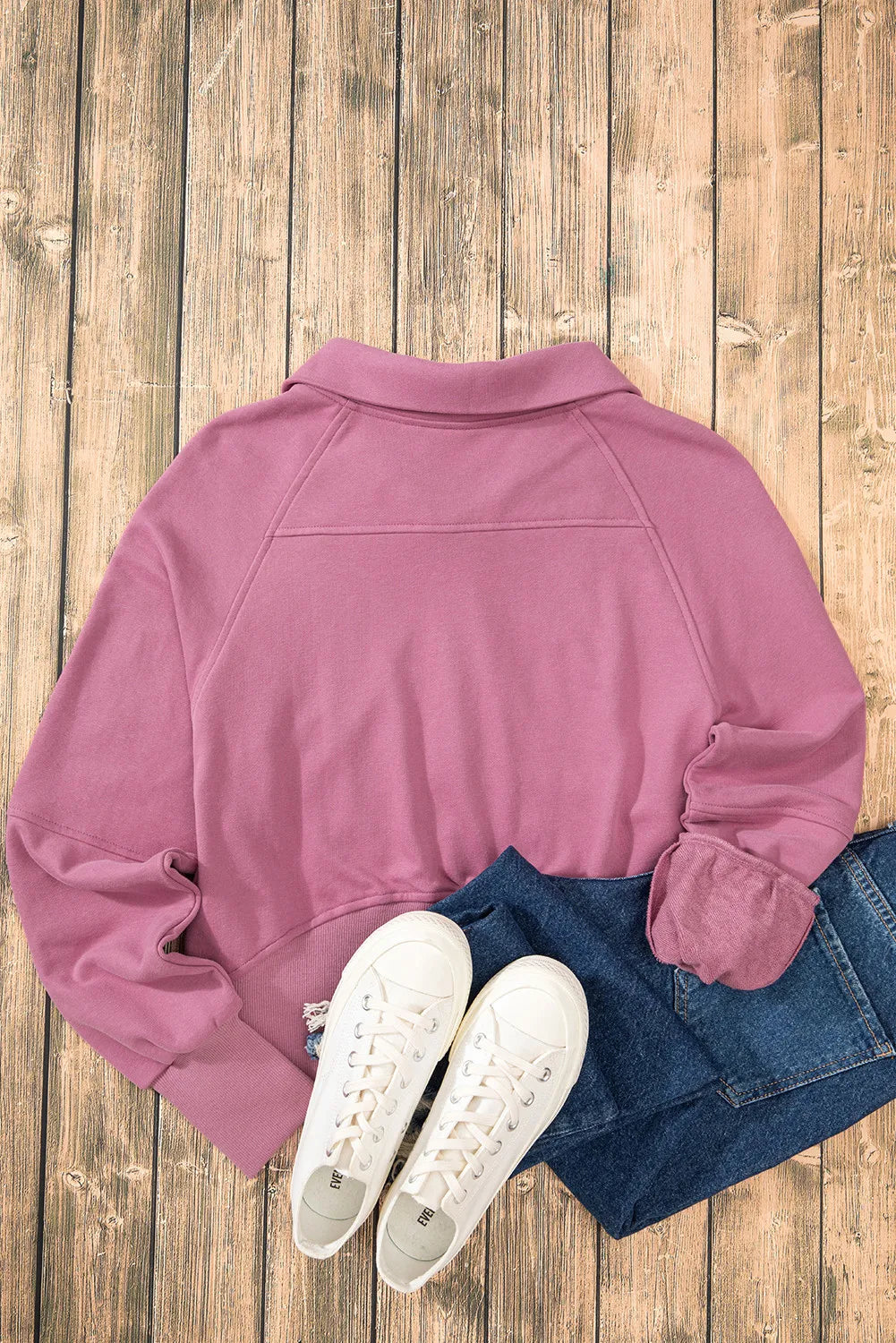 Hazel Blues® |  Half Zip Long Sleeve Sweatshirt