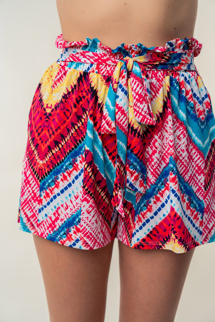 Hazel Blues® |  White Birch High Waisted Printed Shorts