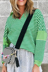 Hazel Blues® |  Stripe Johnny Collar Long Sleeve Top
