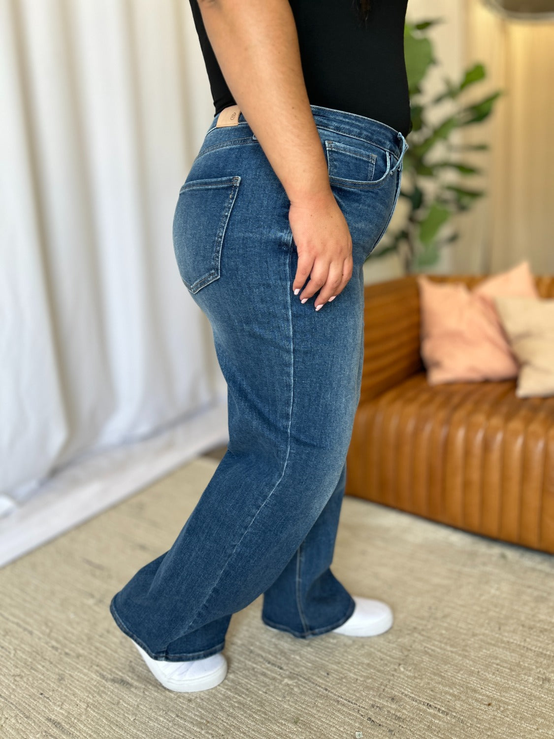 Hazel Blues® |  RFM High Rise Tummy Control Wide Leg Jeans