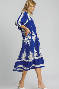 Hazel Blues® |  Umgee Printed Notched Midi Dress