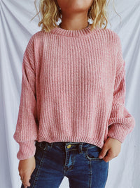 Hazel Blues® |  Round Neck Dropped Shoulder Long Sleeve Sweater