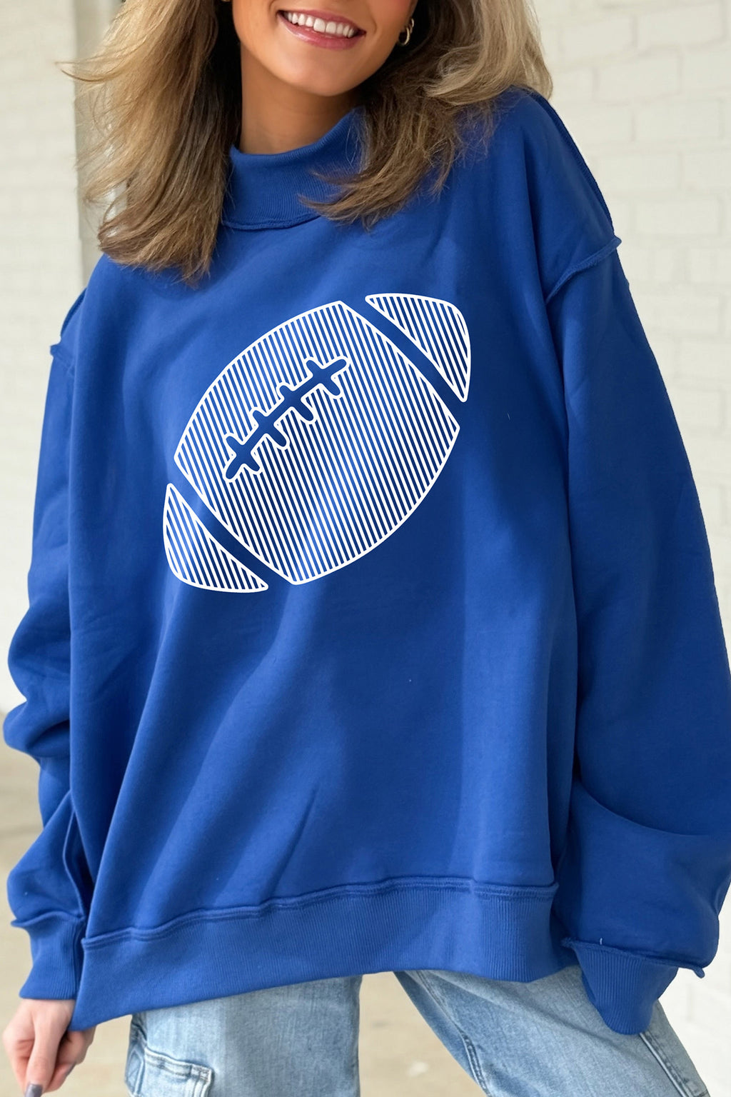 Game Day Glow Football Oversized Sweatshirt