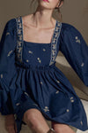 Hazel Blues® |  Floral Square Neck Balloon Sleeve Mini Dress