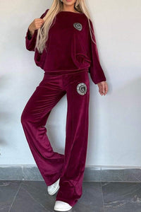 Hazel Blues® |  Boat Neck Long Sleeve Top and Pants Set