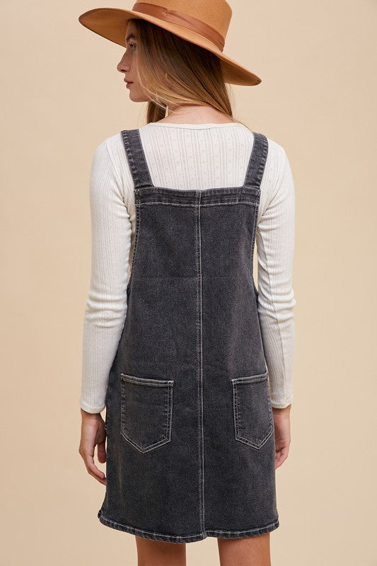 Hazel Blues® |  Annie Wear Wide Strap Denim Overall Dress with Pockets