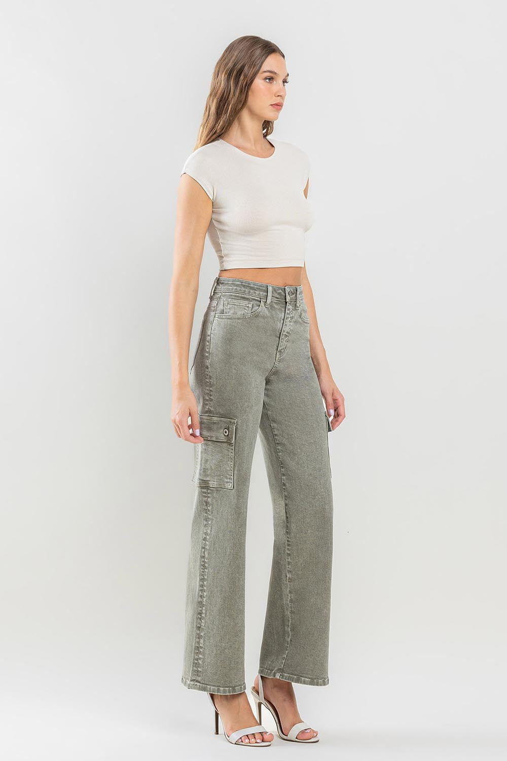 Hazel Blues® |  Vervet by Flying Monkey 90's Super High Rise Cargo Jeans