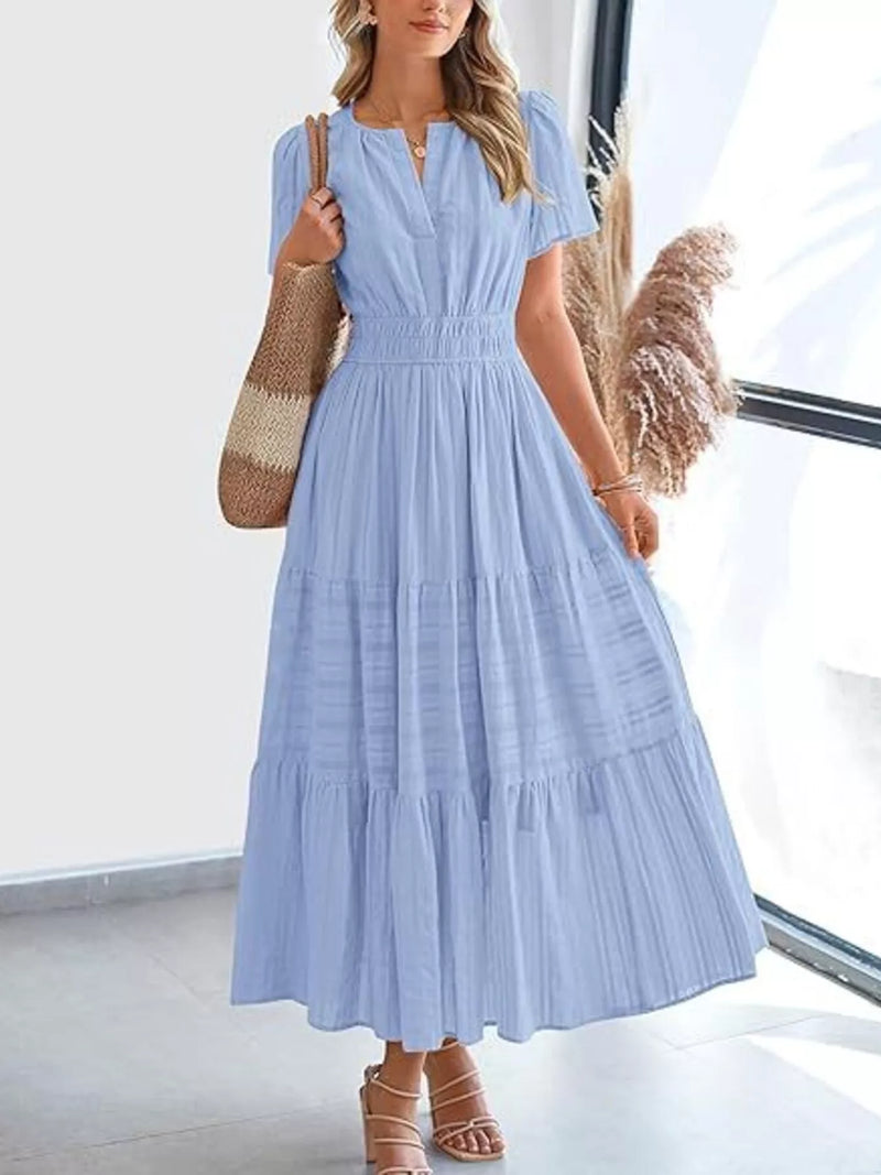 short sleeve tiered midi dress Short-Sleeve relaxed silhouette that Florida Unit of Measure:Case of 200 Sweetheart Neckline Sparkly Fit motorcycle jacket