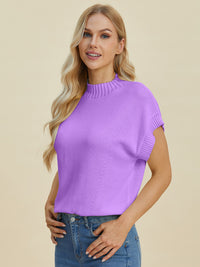 Hazel Blues® |  Double Take Mock Neck Short Sleeve Sweater