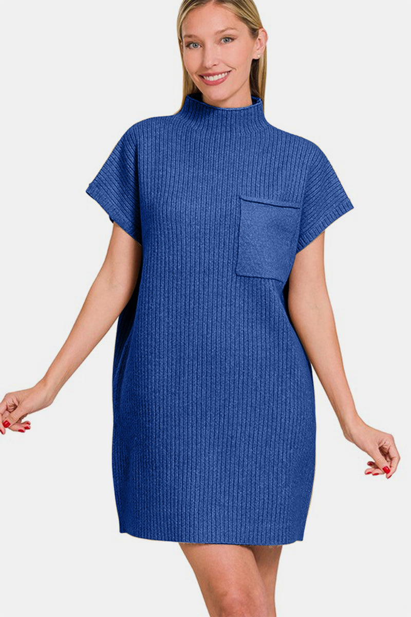 Hazel Blues® |  Zenana Short Sleeve Sweater Mini Dress