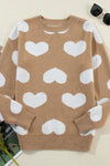Hazel Blues® |  Heart Round Neck Long Sleeve Sweater