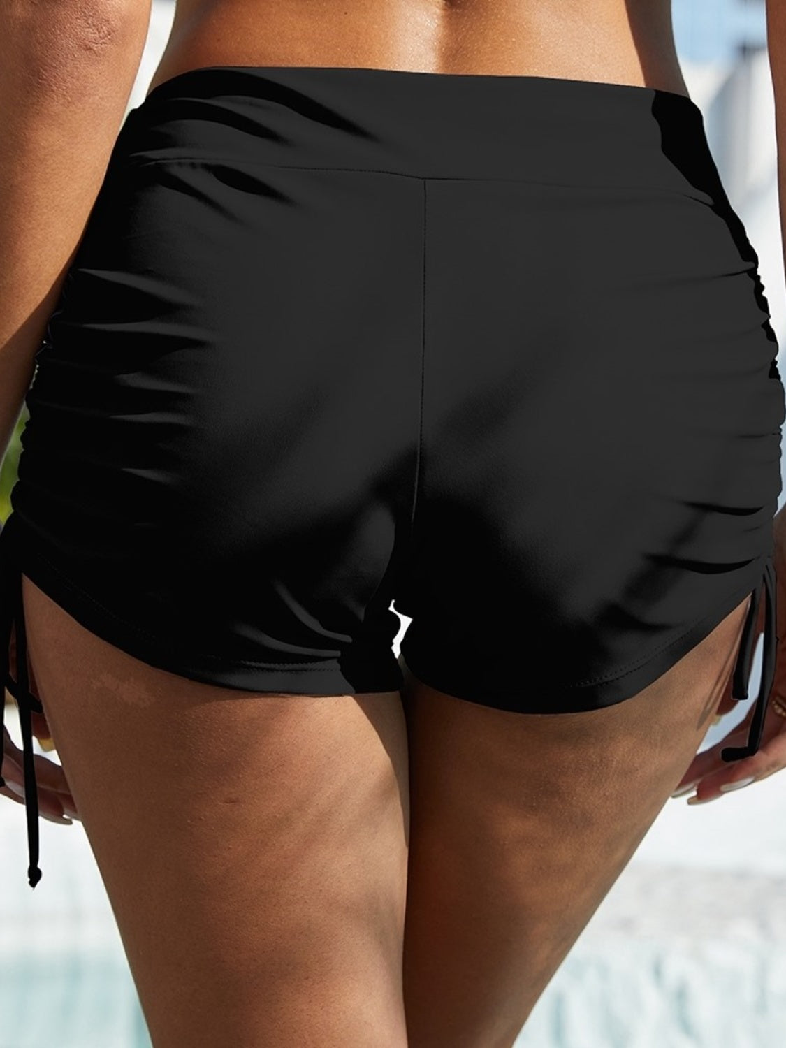 Hazel Blues® |  Drawstring Mid-Rise Waist Swim Shorts