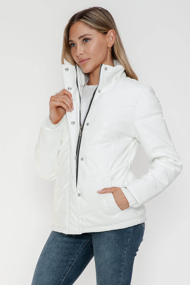 Hazel Blues® |  Snobbish Pocketed Zip Up Turtleneck Puffer Jacket