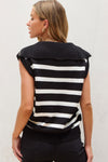 Hazel Blues® |  Striped Half Zip Sweater Vest