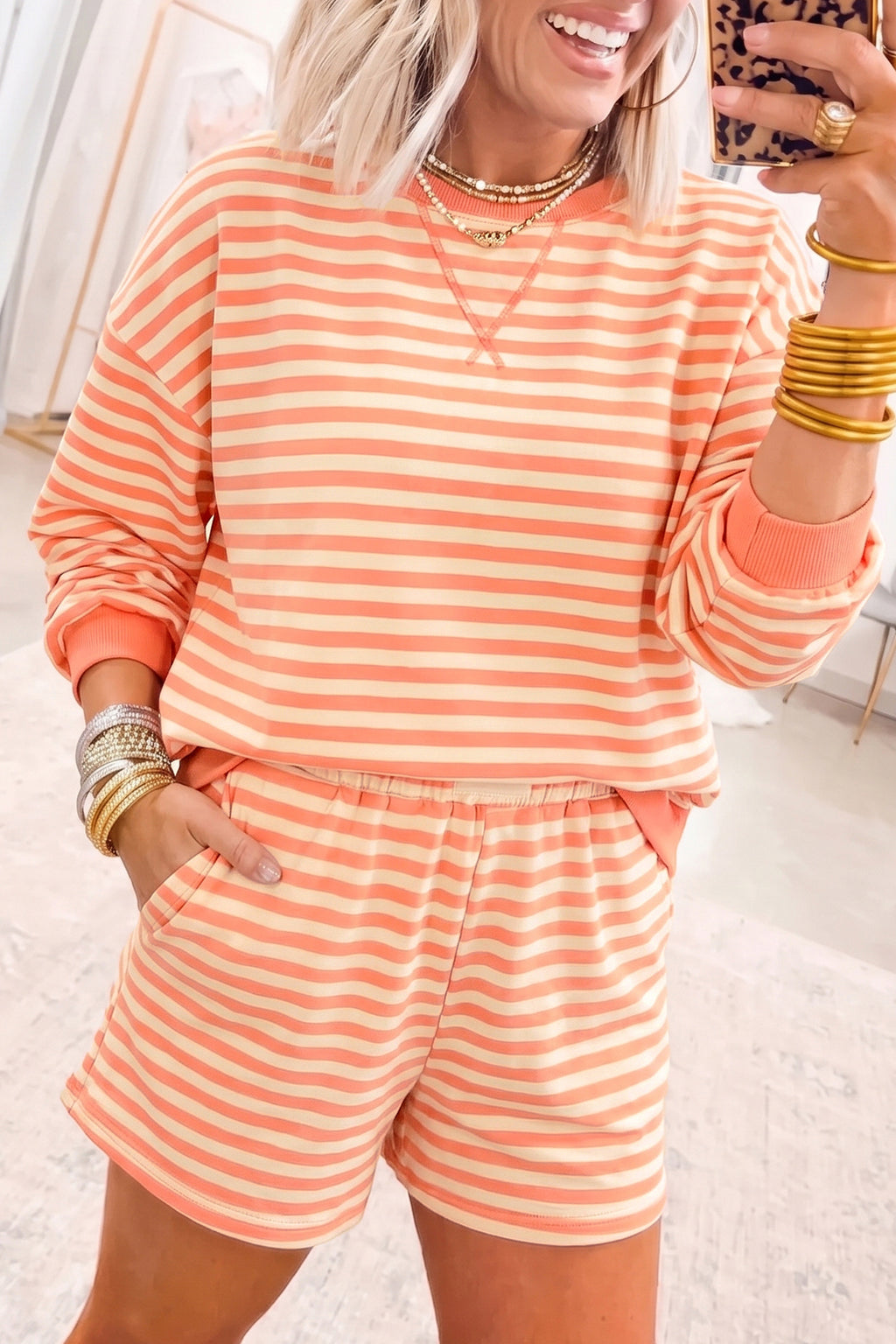 Eleanor Sage Orange Shorts Set