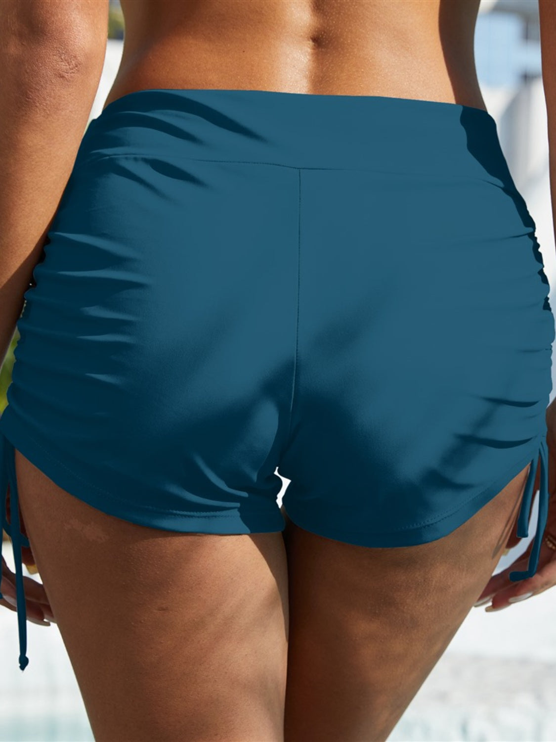 Hazel Blues® |  Drawstring Mid-Rise Waist Swim Shorts