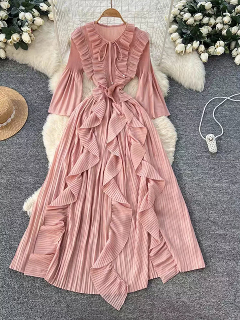 Ruffled A-Line Midi Dress – Hazel Blues®