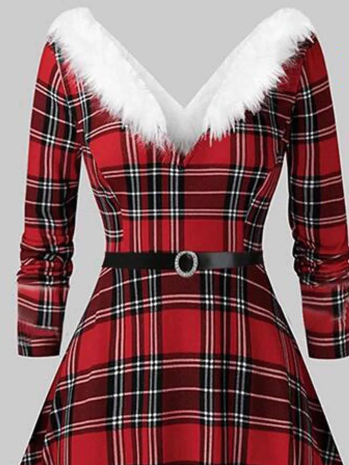 white christmas dresses Christmas Reindeer Fuzzy Sweater Dress