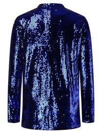 Hazel Blues® |  Sequin Lapel Collar Long Sleeve Blazer