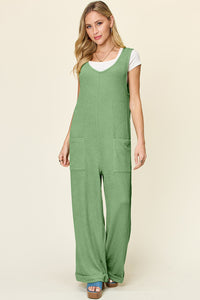 Hazel Blues® |  Double Take Texture Sleeveless Wide Leg Jumpsuit