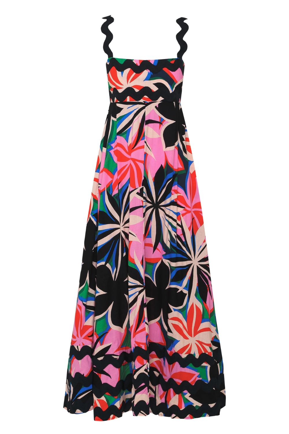 Hazel Blues® |  Printed Square Neck Wide Strap Dress