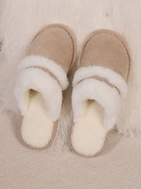 Hazel Blues® |  Contrast Faux Fur Round Toe Slippers