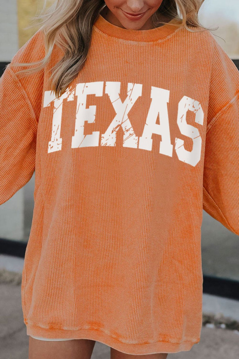 Hazel Blues® |  TEXAS Round Neck Long Sleeve Sweatshirt