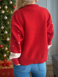 Hazel Blues® |  Reindeer Mock Neck Long Sleeve Sweater