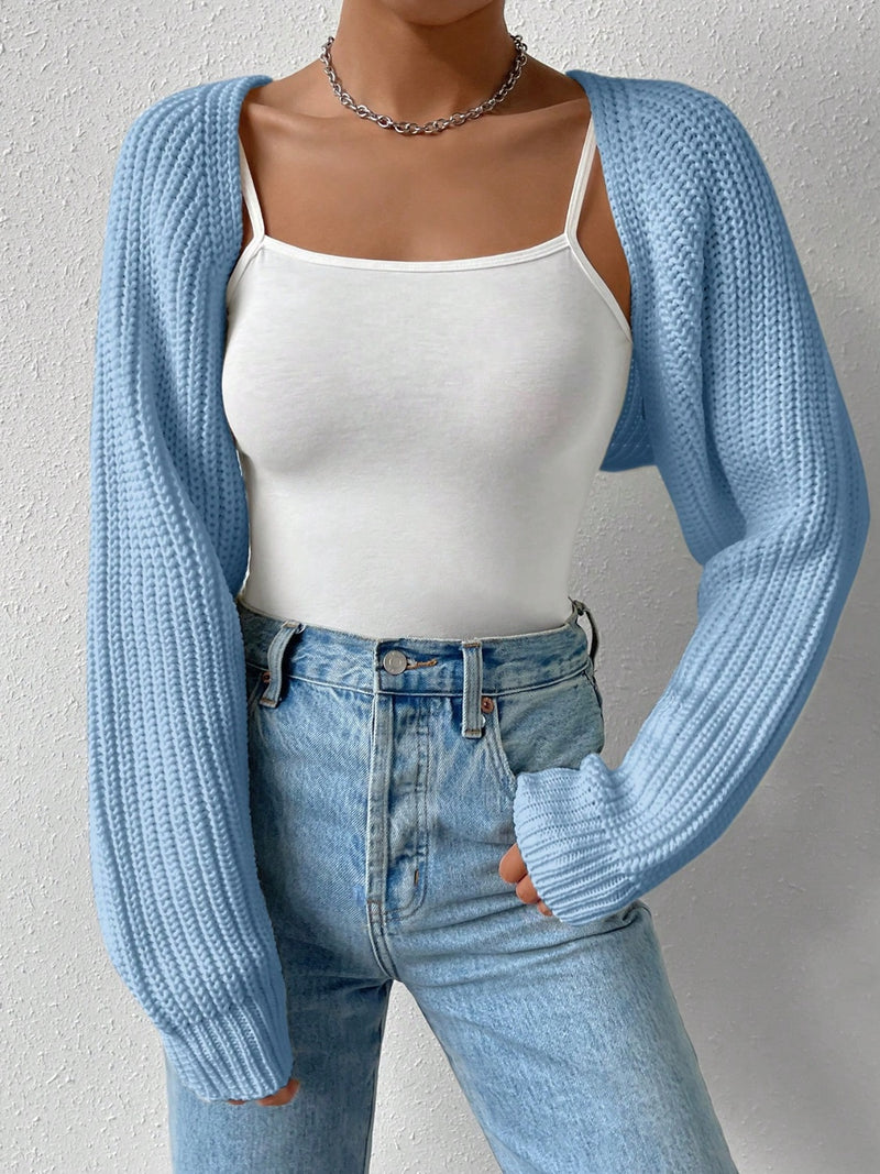 Hazel Blues® |  Honey Open Front Long Sleeve Cropped Cardigan