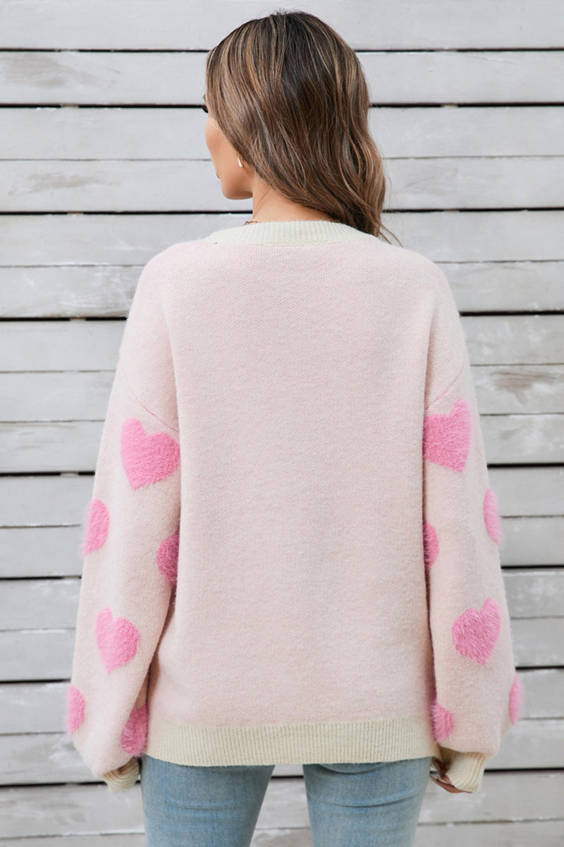 Hazel Blues® |  Angel Wings Heart Dropped Shoulder Long Sleeve Sweater