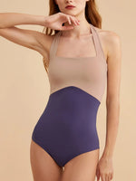 Hazel Blues® |  Contrast Halter Neck One-Piece Swimwear