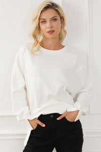 Hazel Blues® |  Exposed Seam High-Low Long Sleeve Sweatshirt