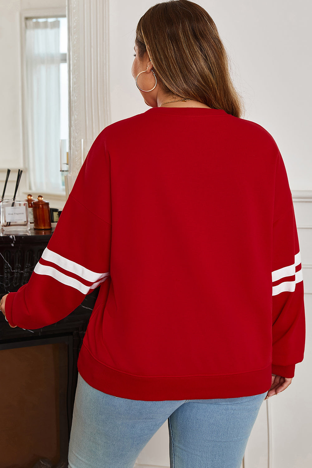 Rosalie Reese Red Varsity Stripe Sweatshirt