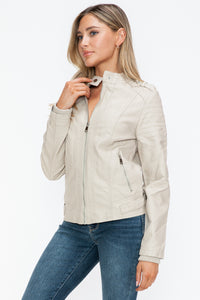 Hazel Blues® |  Snobbish PU Leather Biker Jacket with Side Zip Pockets