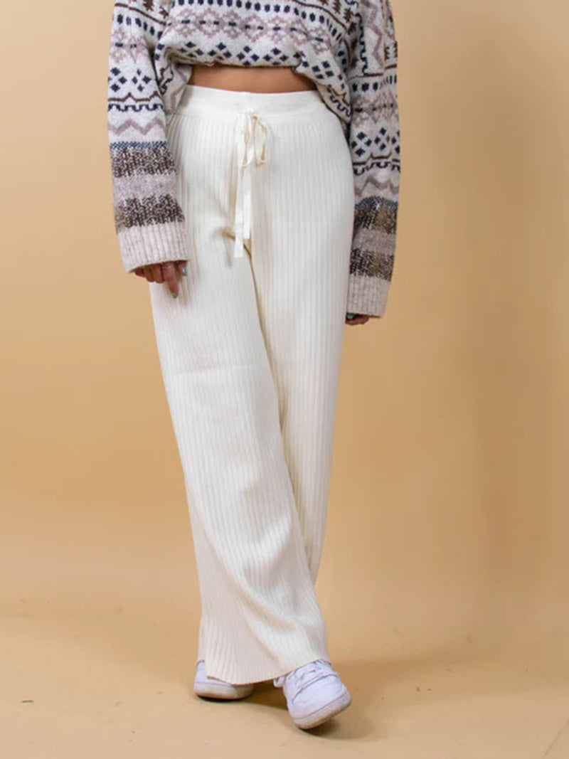 Hazel Blues® |  Ribbed Wide Leg Sweater Pants