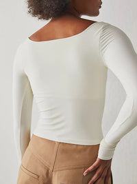 Square Neck Long Sleeve T-Shirt