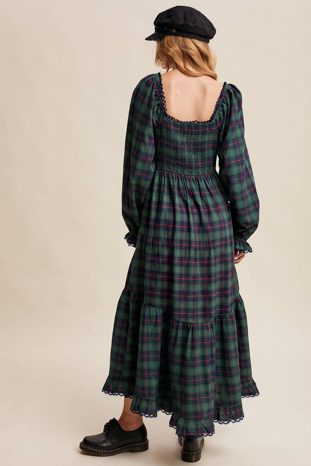Eden Soleil Plaid Lace Dress