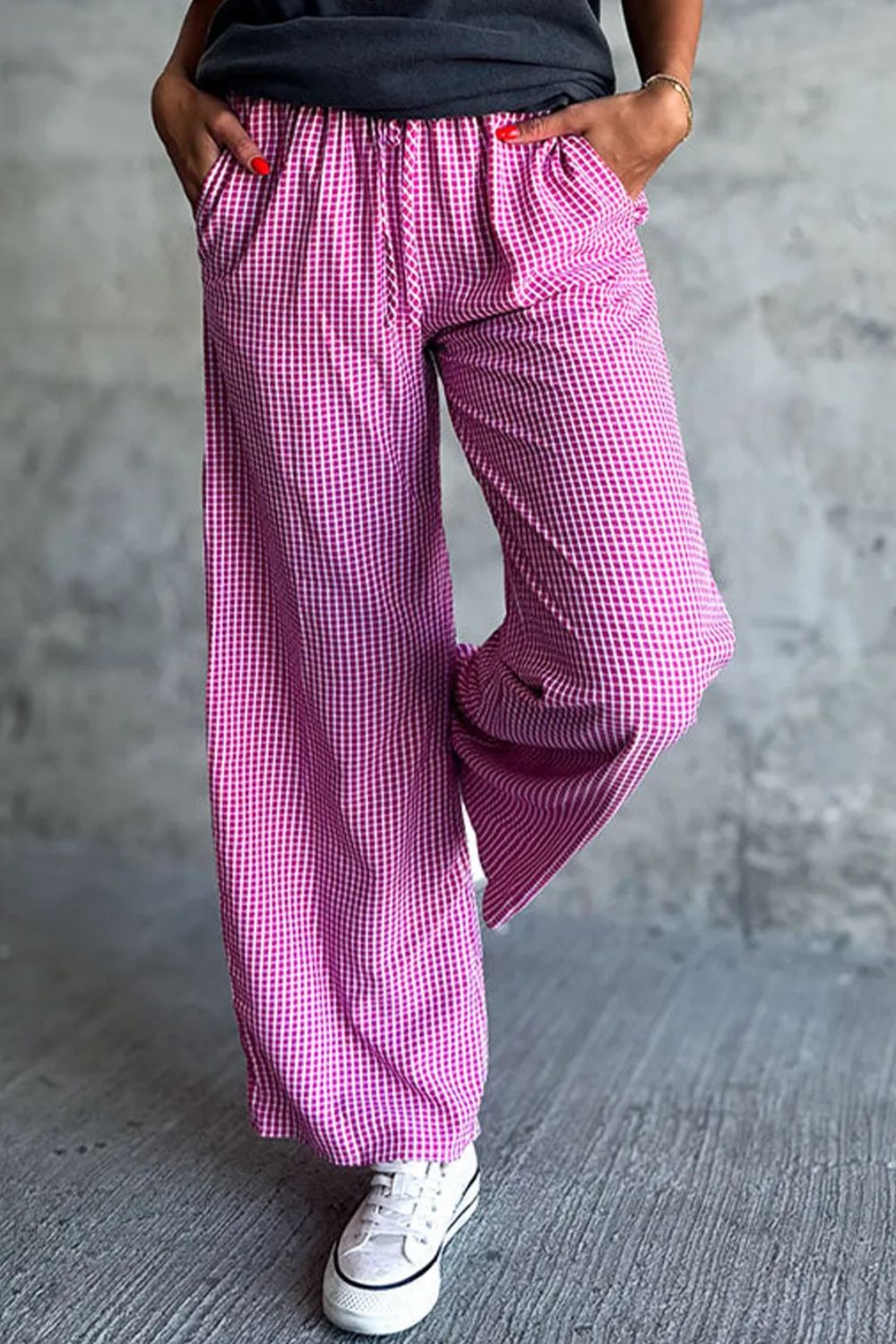 Hazel Blues® |  Plaid Wide Leg Pants with Pockets