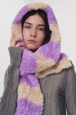 Hazel Blues® |  Fuzzy Contrast Striped Scarf