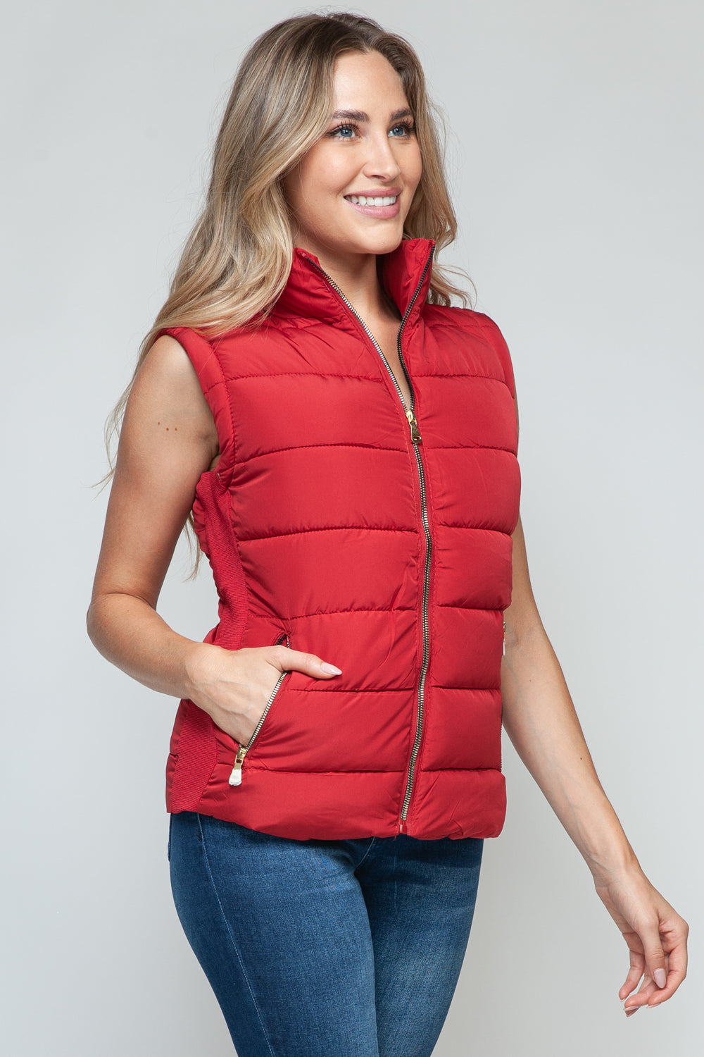 Hazel Blues® |  Snobbish Zip Up Turtleneck Vest with Pockets