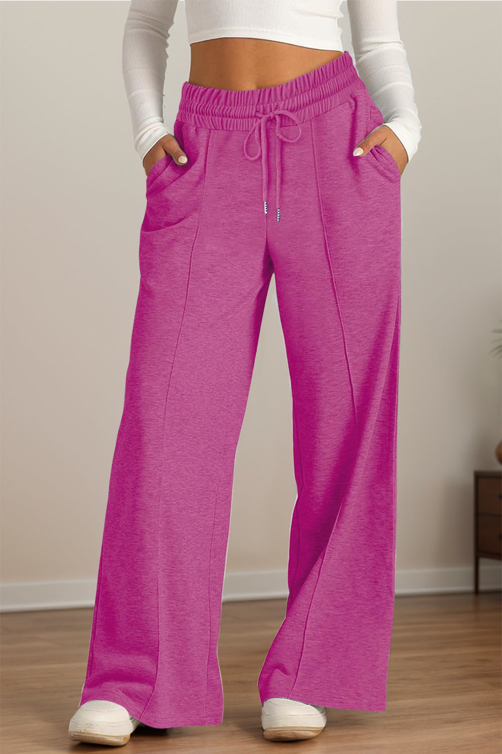 Hazel Blues® |  Drawstring Elastic Waist Wide Leg Pants