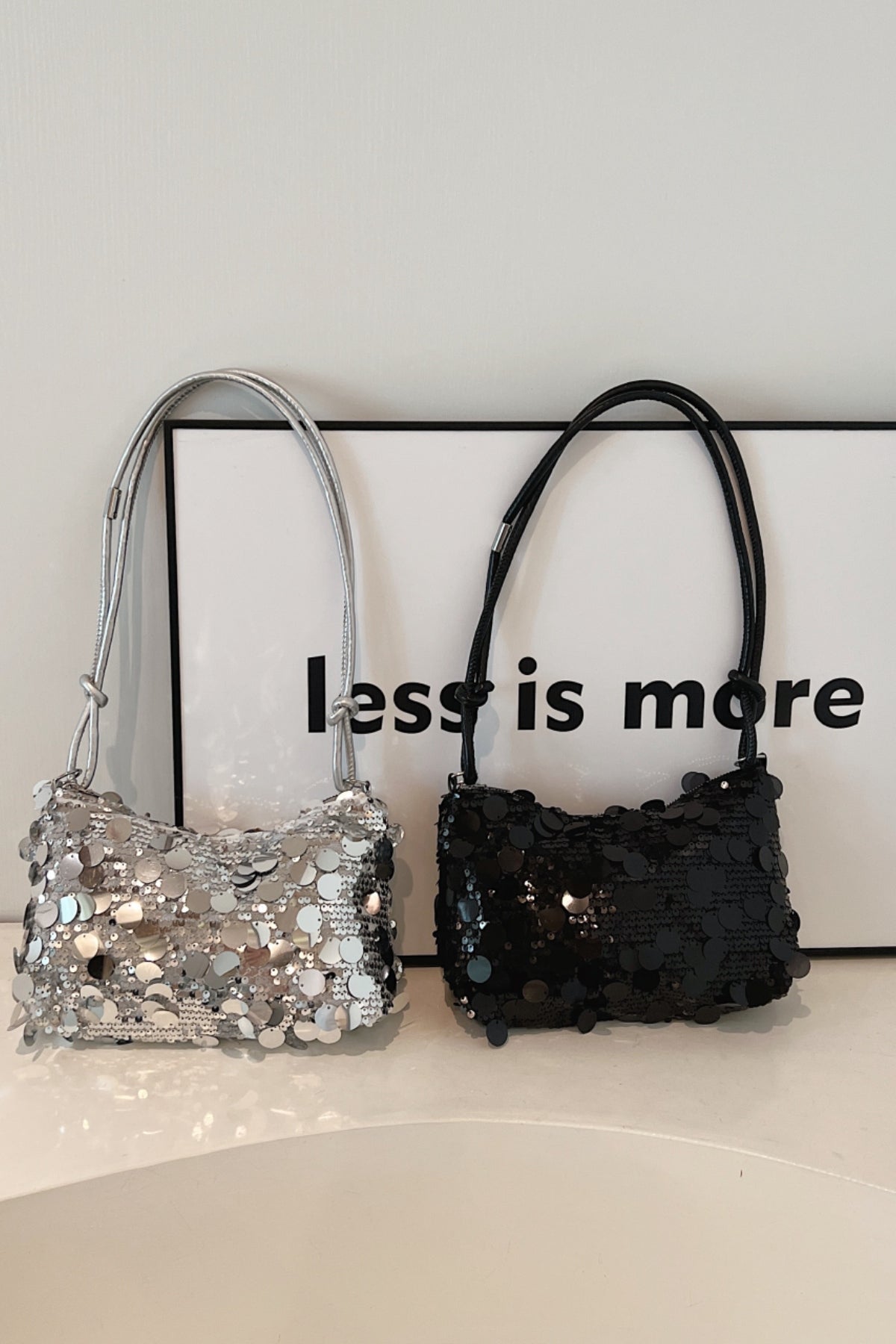 Hazel Blues® |  Sequin Knotted Straps Shoulder Bag