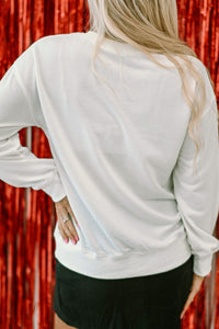 Hazel Blues® |  Valentine’s Day XOXO Glitter Round Neck Sweatshirt