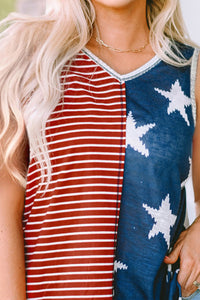 Hazel Blues® |  Star and Stripe V-Neck Tank