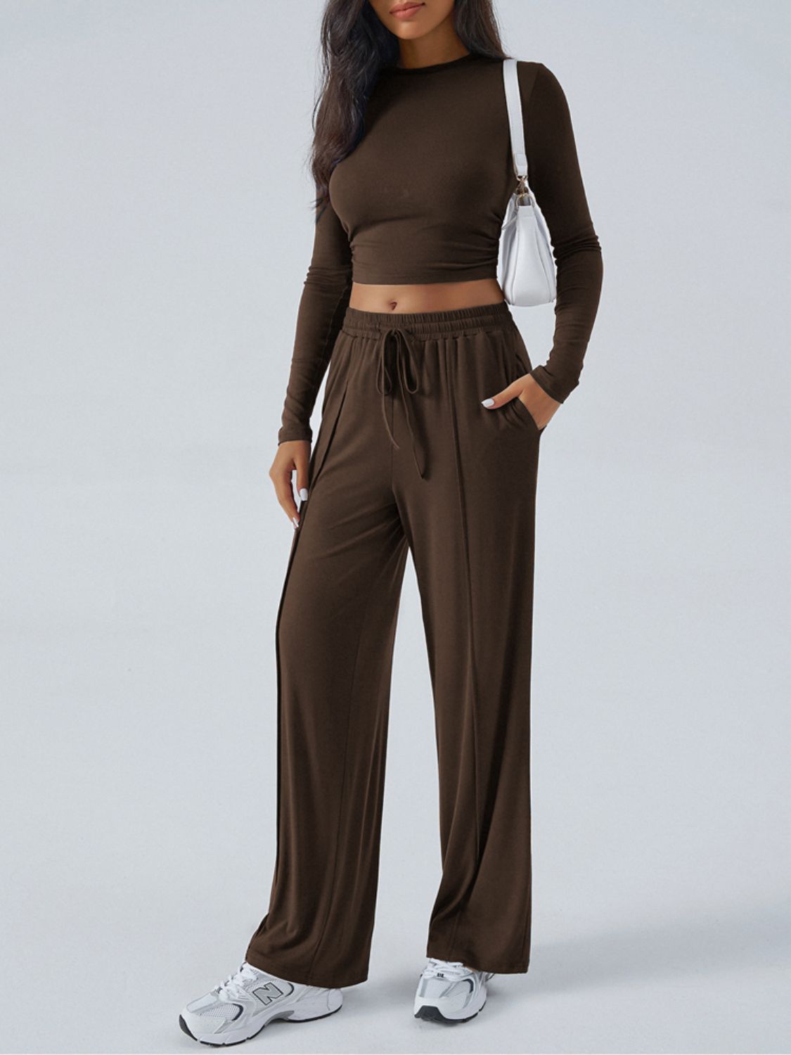 Hazel Blues® |  Devine Round Neck Long Sleeve Top and Pants Set